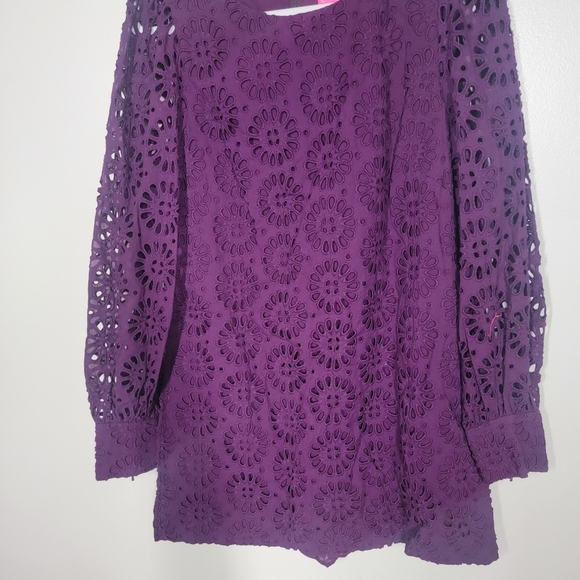 NWT Lilly Pulitzer Aisha eyelet romper cherry ganache oversized pinwheel eye 8 - Picture 4 of 9